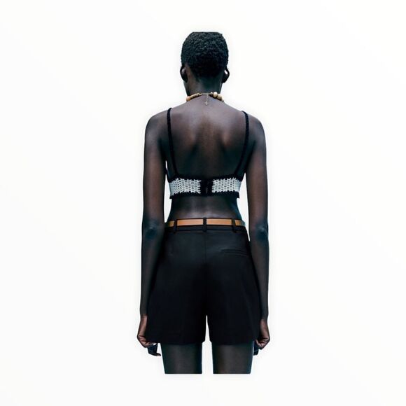 ZARA | Black | SHORTS WITH DARTS - Picture 7 of 12